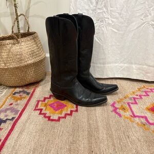 Old West Charcoal Leather Footwear